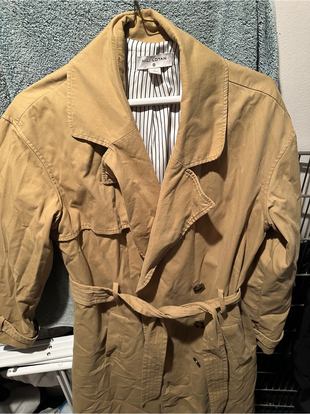 NILI LOTAN x Target Women’s Size Small Pleated Tan Trench Coat Khaki Winter